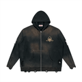 Hoodiegans Unisex Distressed Full Zip Sweater