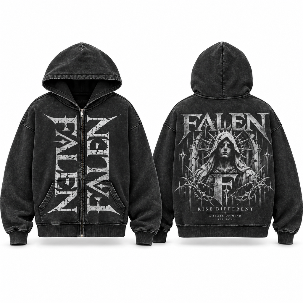 Falen Unisex Snow Wash Full Zip Hoodie